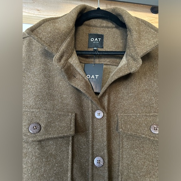 NWT OAT NEW YORK BUTTON-UP SHACKET WITH WAIST TIE - Picture 5 of 6